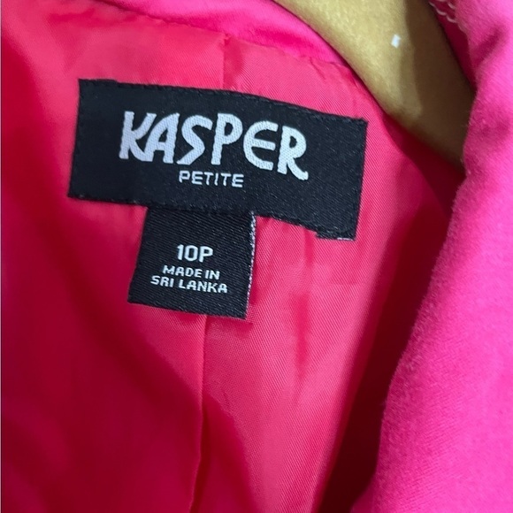 Vintage Kasper Petite Pink White Contrast Jacket 10 Petite - Picture 4 of 4